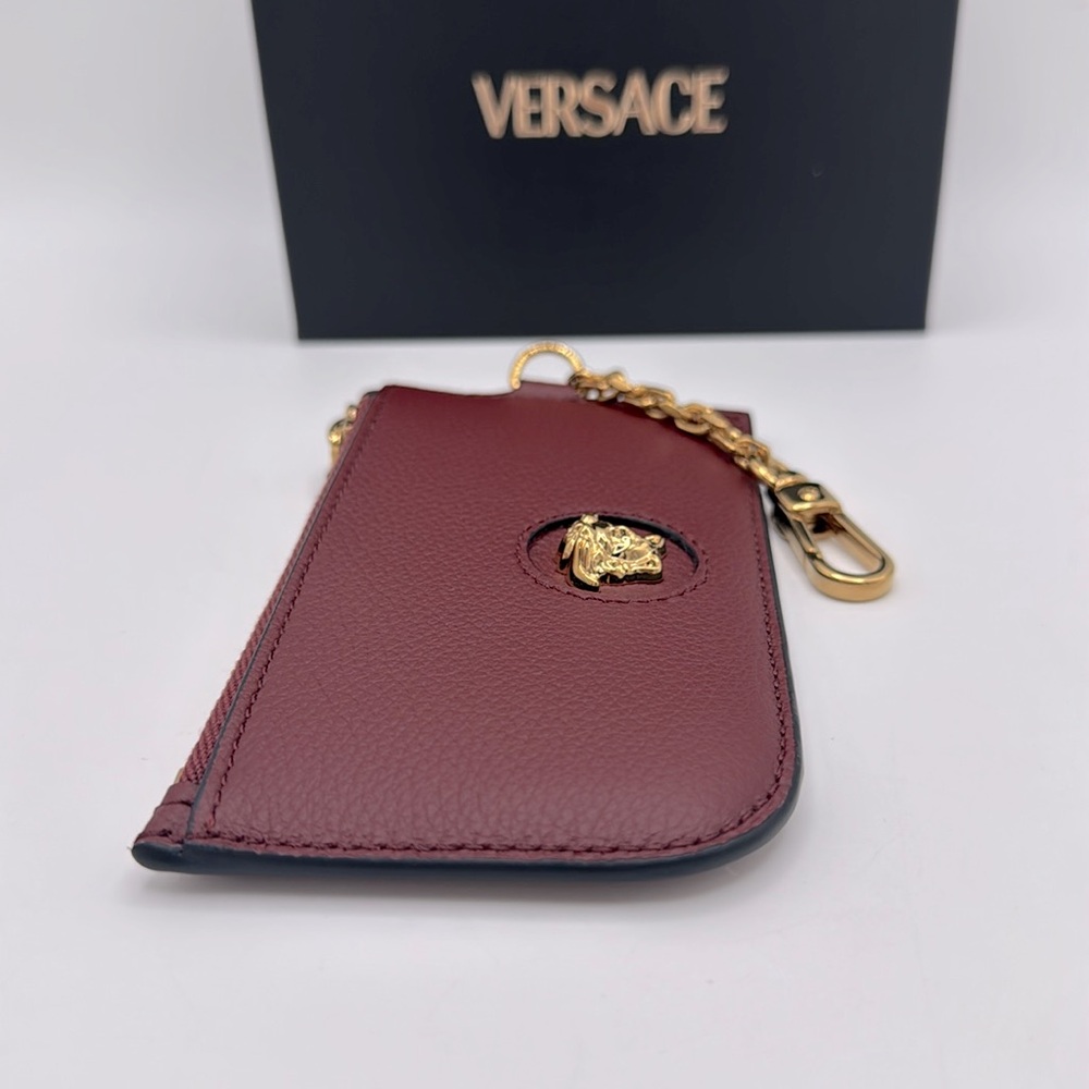 ‼️SOLD‼️VERSACE Grained Calfskin La Medusa Zip Card Case - Picture 4 of 11